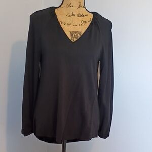 CAbi Black V-Neck Long Sleeve Blousecabi XXS